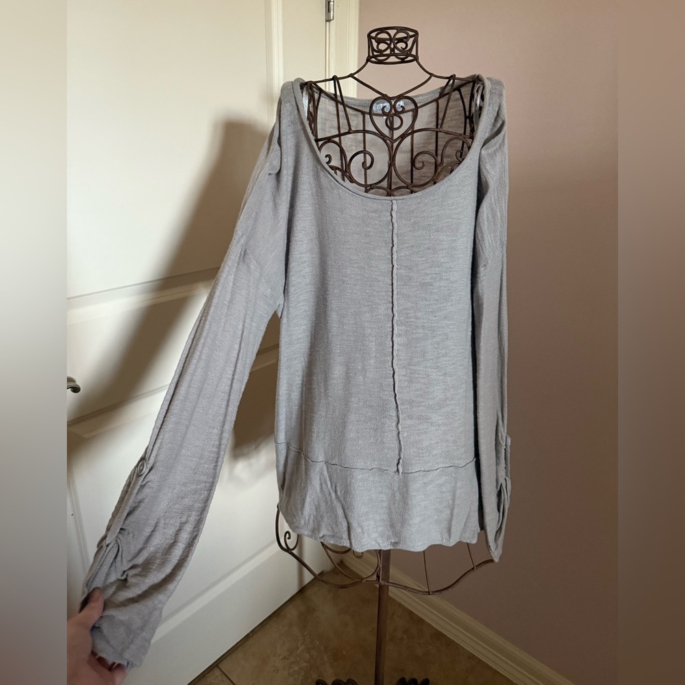 Joseph A Light Gray Scoop Neck Sweater size XL